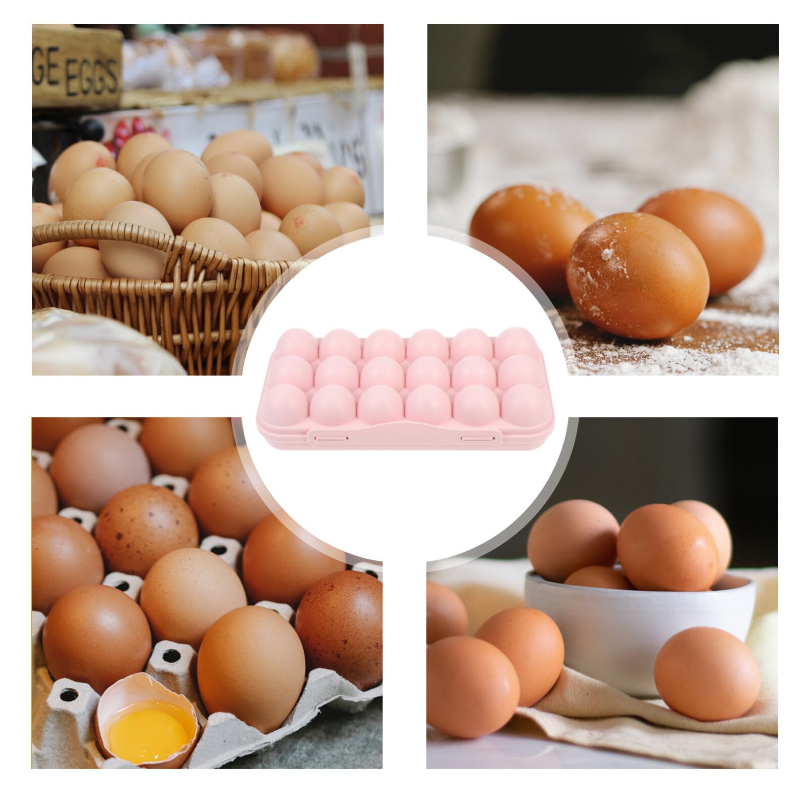 Stackable Plastic Egg Holder with Lid - Holds 18 Eggs | Refrigerator Organizer for Fresh Egg Storage | Perfect for Deviled Eggs, Breakfast Meal Prep & Kitchen Organization
