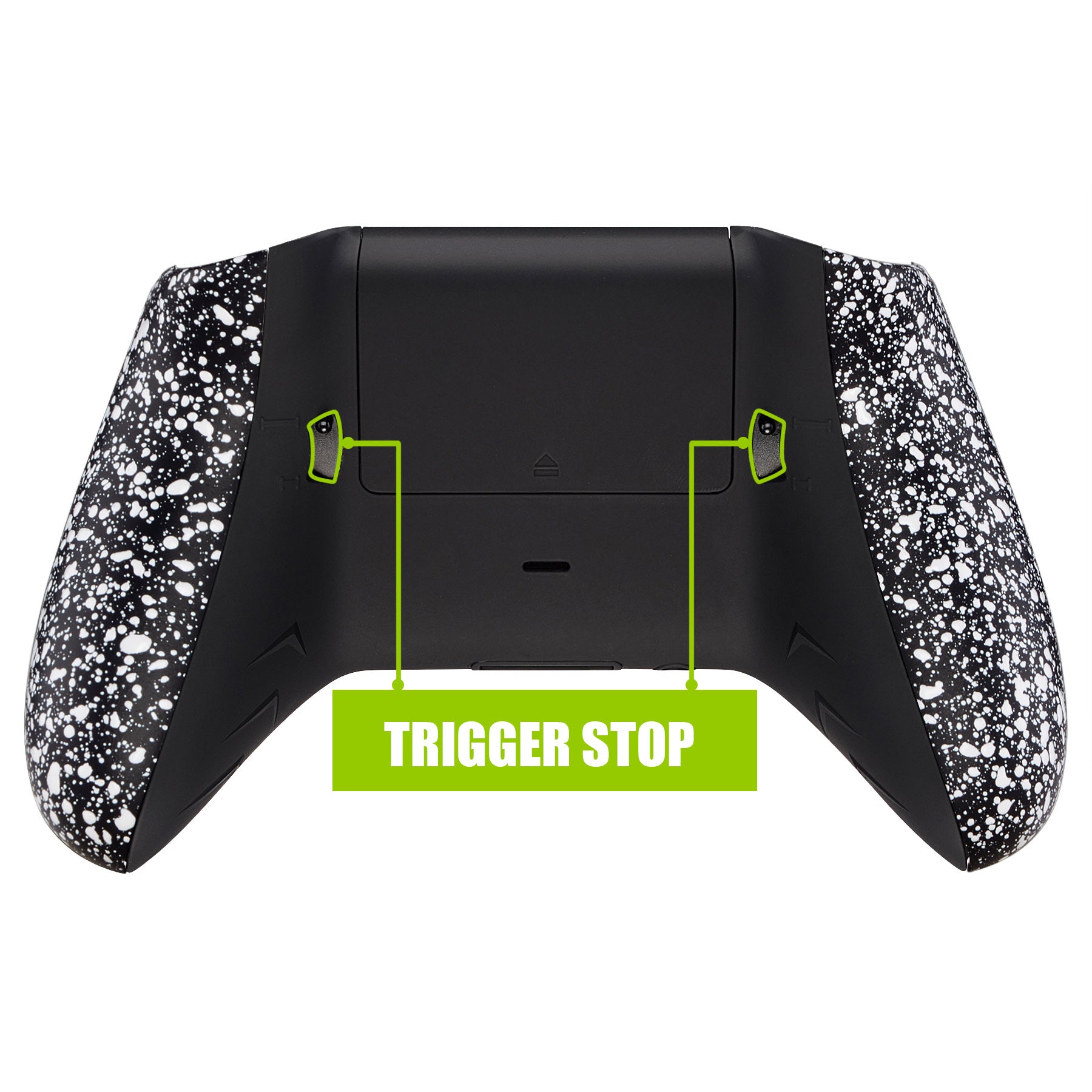 ExtremeRate Textured White Back Shell & Grip Kit with FlashShot Trigger Stops for Xbox One S/X Controller Model 1708 - Enhanced Gaming Comfort & Precision for FPS, Racing & Competitive Play