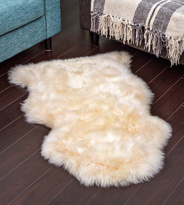 Premium Long Wool Sheepskin Rugs - Soft & Luxurious Natural Sheep Fur Rug for Living Room, Bedroom, Nursery - Cozy Home Decor & Warm Floor Mat for Winter Comfort
