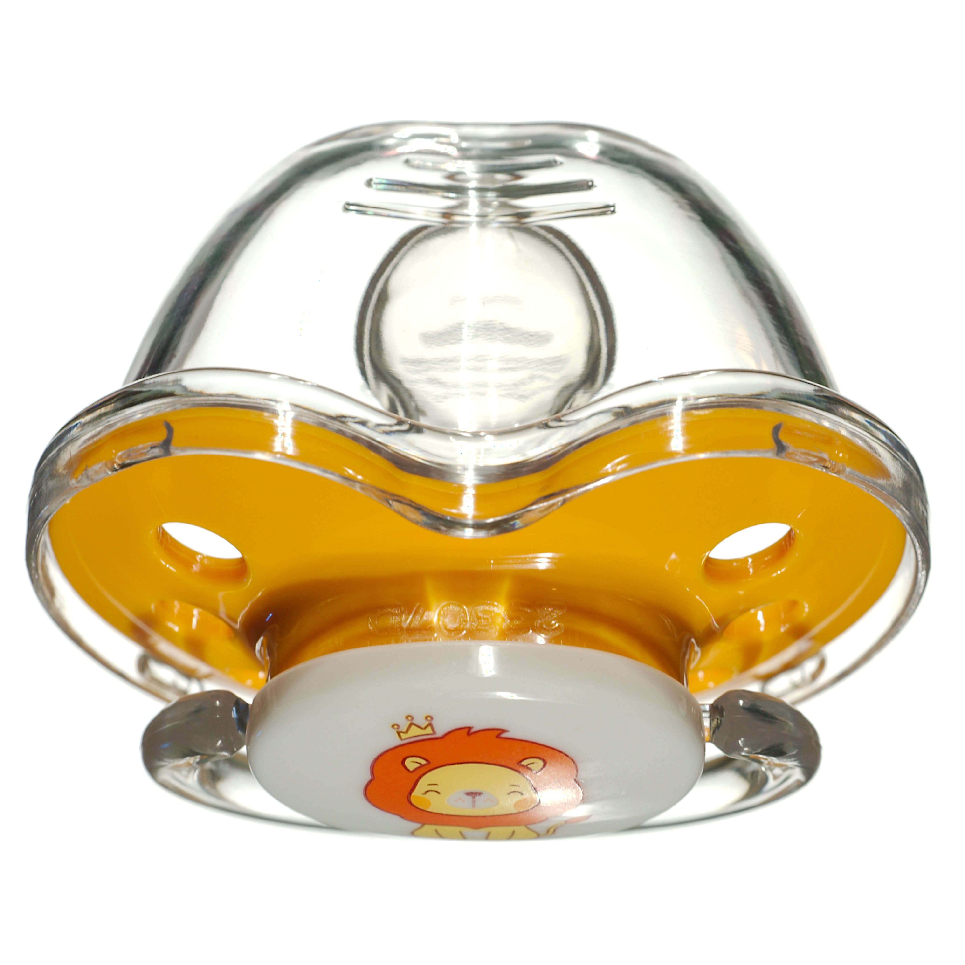 Orthodontic Pacifier Set with Snap-On Cover - Wild & Cuddly Series (Rabbit & Lion Designs) - Perfect for Newborns & Infants - Soothing Teething Relief for Daycare, Travel & Bedtime