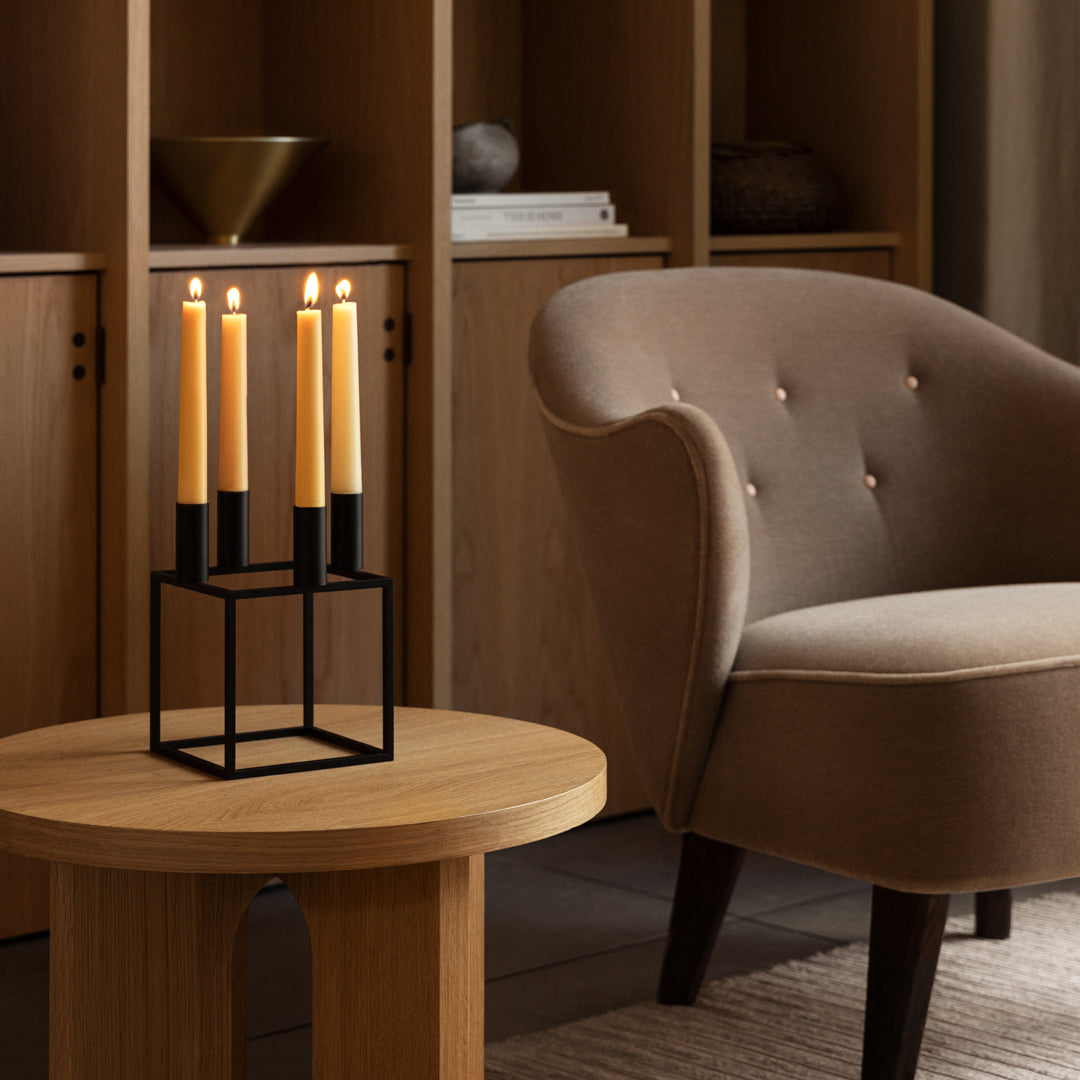 Kubus 4 Modern Candle Holders - Elegant Glass Tealight Centerpiece for Home Decor, Wedding, Dining Table & Romantic Ambiance