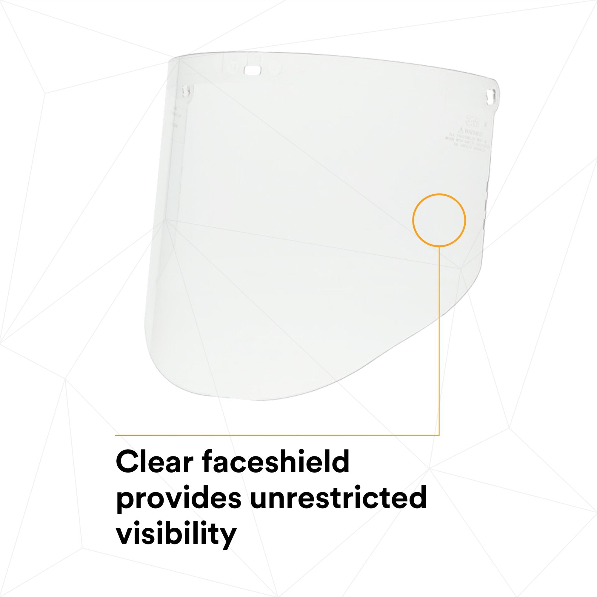 3M Clear Polycarbonate Faceshield WP96 (82701-00000) - Molded Safety Face Shield for Construction, Woodworking & Industrial Use - Impact Resistant Eye Protection for Workers