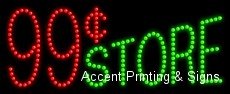 99 Cent Store LED Sign - High Impact, Energy Efficient Light for Retail Stores, Restaurants & Businesses - Perfect for Shop Windows, Displays & Advertising
