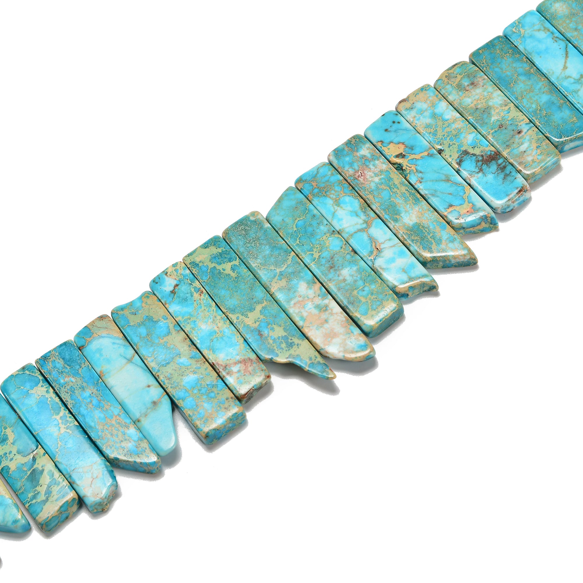 Natural Blue Sea Sediment Jasper Beads - 15.5