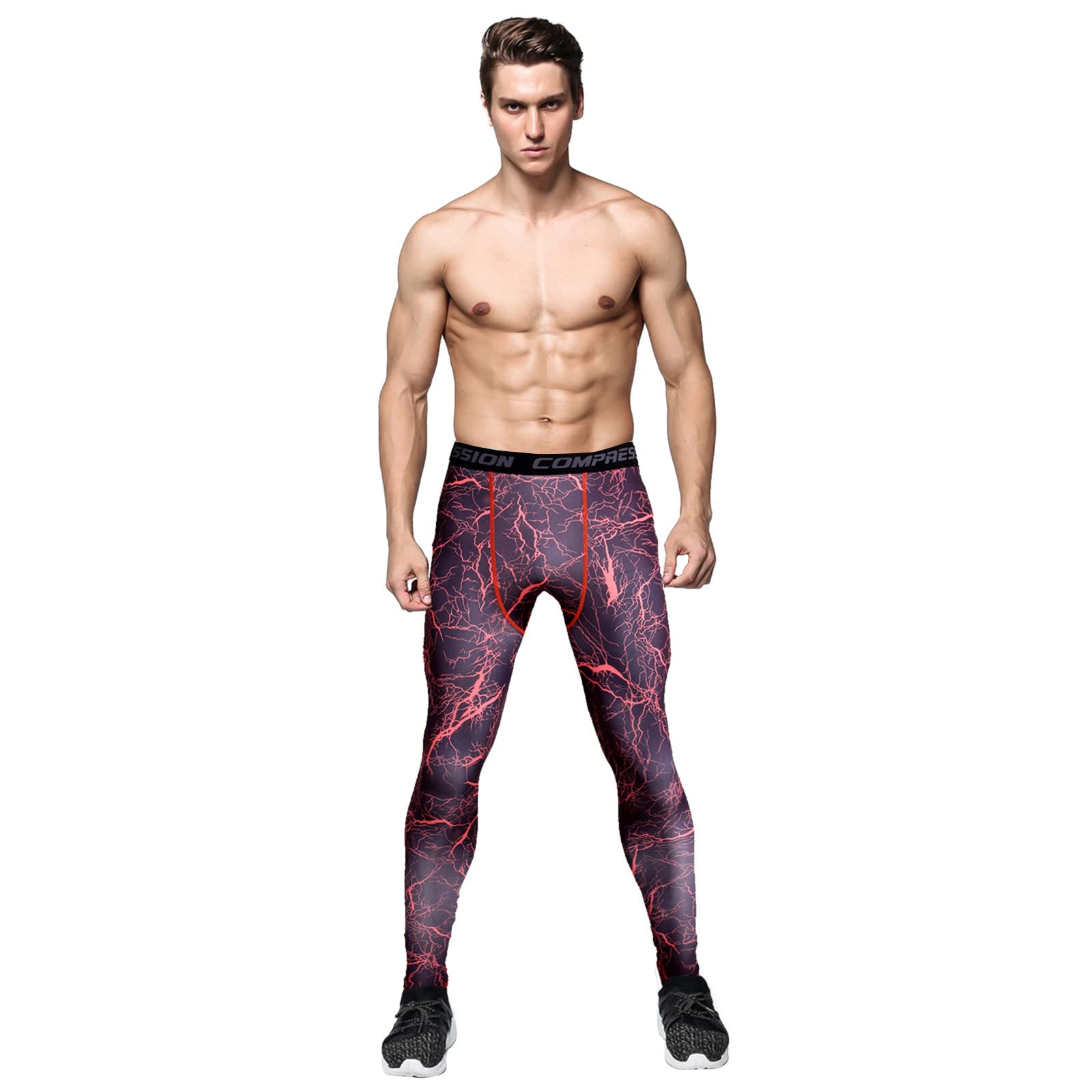 XXBR Men's Compression Pants - Gym & Running Tights for Workouts