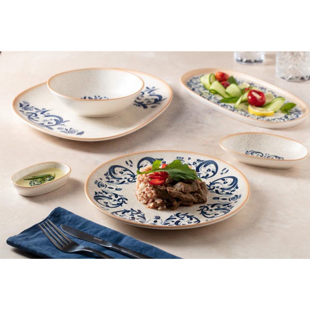 Bonna Viento 10.5 Inch Round Porcelain Dinner Plate Set - Elegant White Ceramic Flat Plates for Fine Dining, Restaurants & Home Entertaining