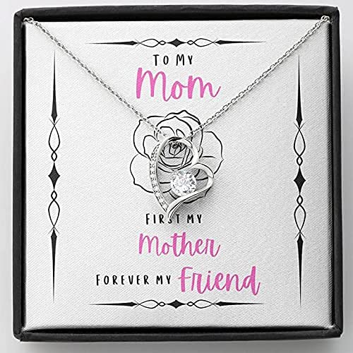 Message Jewelry - To My Mom Necklace, Gift for Mom from Daughter, Mother's Day Forever Love Necklace, Anniversary & Birthday Jewelry for Mom, Christmas Gift, Jewelry for Mom to Wear Daily, Special Occasions, and Family Gatherings