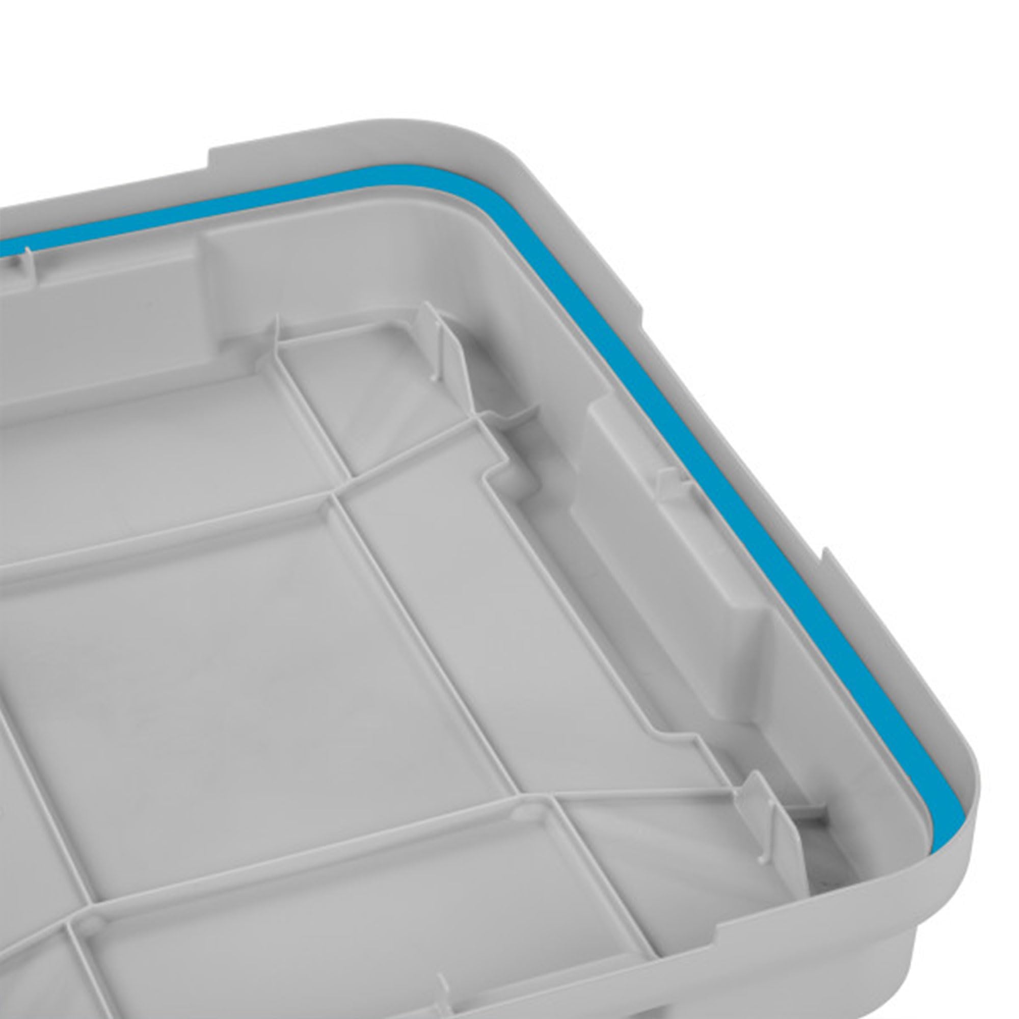 Sterilite 20 Gallon Heavy Duty Stackable Storage Bin with Latching Lid - Gray Plastic Container for Organizing Basement, Garage & Closet - Durable Gasket Tote for Home Organization (1-Pack) - Perfect for Seasonal Storage & Moving Supplies