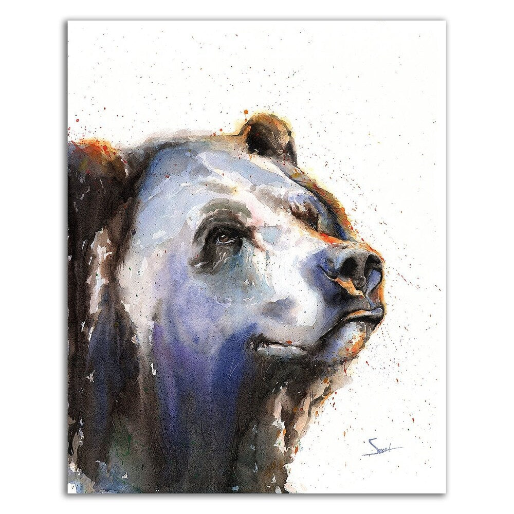 Bear Portrait by Eric Sweet - Premium Canvas Wall Art Print - Ready to Hang - Perfect for Living Room, Bedroom & Office Decor