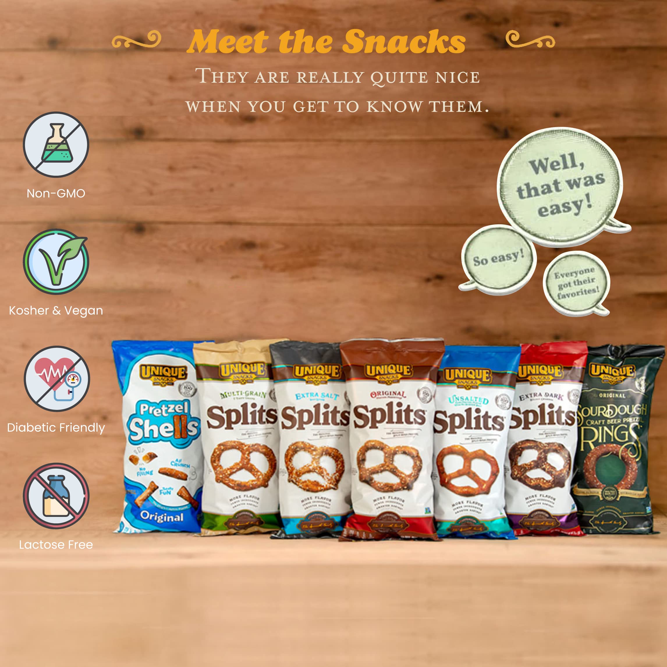 Unsalted Split Peas Snacks - Vegan, Non-GMO, OU Kosher Certified, 11oz Bags (Pack of 12) | Healthy Homestyle Baked Snacks for On-the-Go, Office & School Lunch