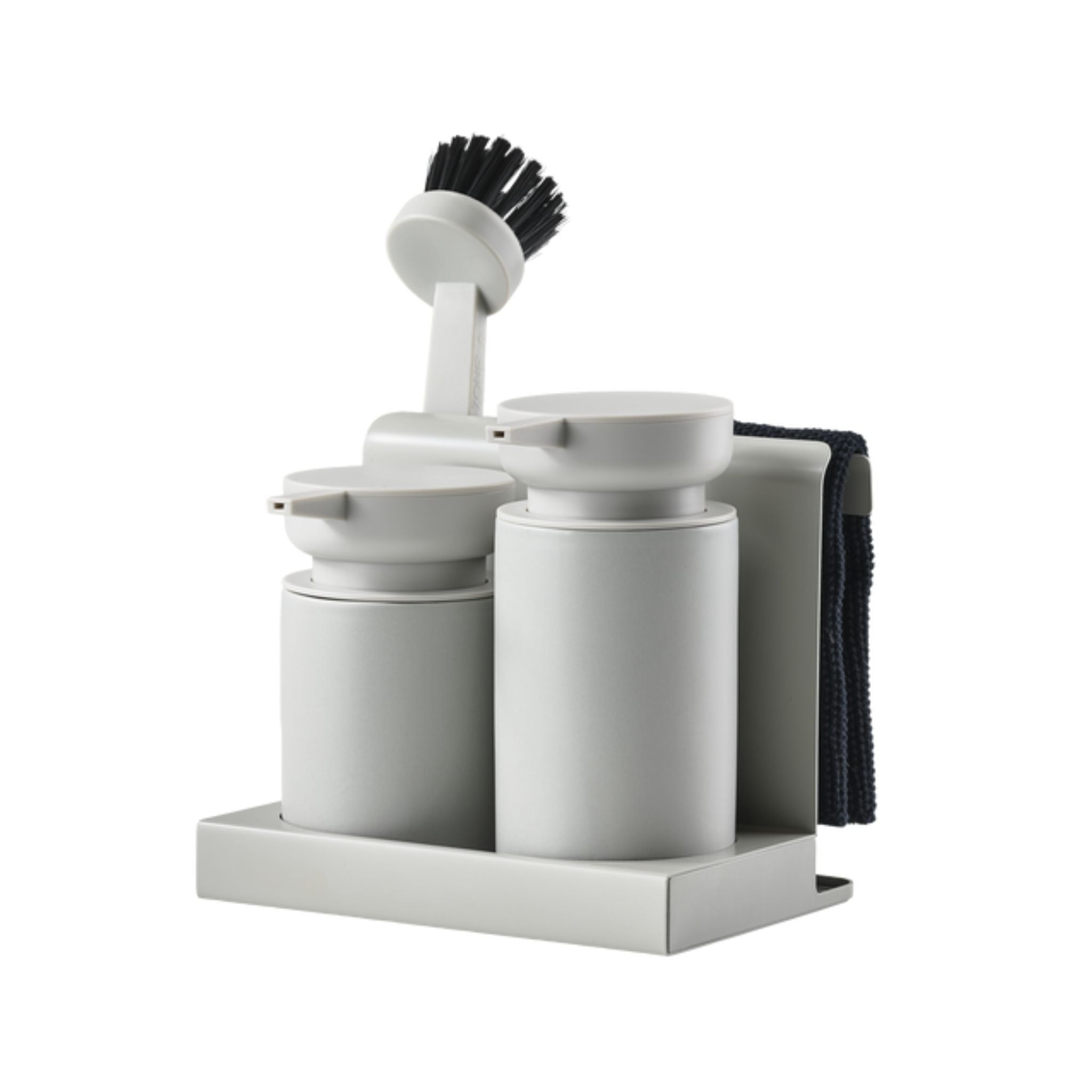 ZONE DENMARK Diish Premium Dishwashing Set in Warm Grey - Stylish and Durable Kitchen Utensils for Washing Dishes, Perfect for Modern Homes and Daily Use