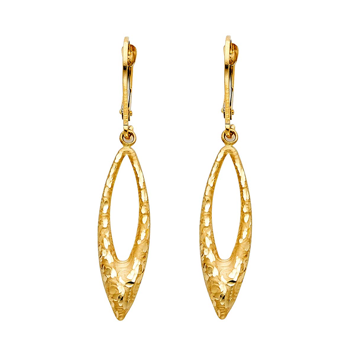 14K Tri-Color Gold Hanging Earrings for Women & Teens - Hypoallergenic Dainty Dangle Earrings for Sensitive Ears | Perfect for Everyday Wear, Parties & Gifts