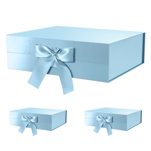 Baby Blue-Ribbon-16.3x14.2x5 Inches-Pack of 3
