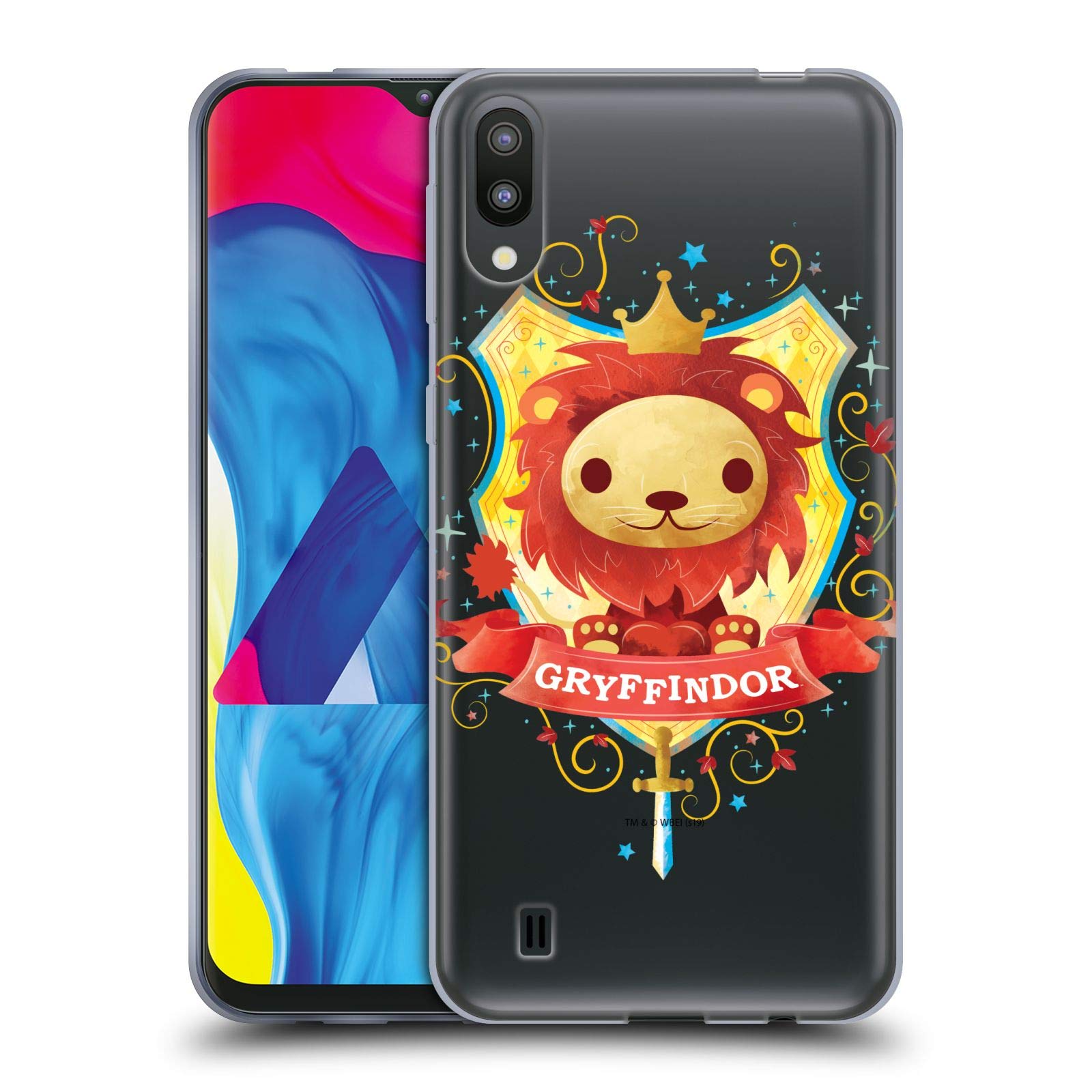 Harry Potter Gryffindor Deathly Hallows II Samsung Galaxy M10 Case - Officially Licensed Soft Gel Phone Cover for Protection & Style - Perfect for Fans, Daily Use & Gift Giving
