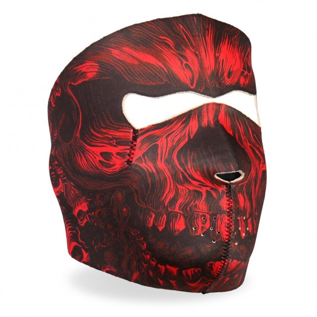Hot Leathers Red Shredder Skull Neoprene Face Mask - Skull Print Motorcycle Mask for Bikers, Halloween Costume Accessory & Outdoor Sports Protection