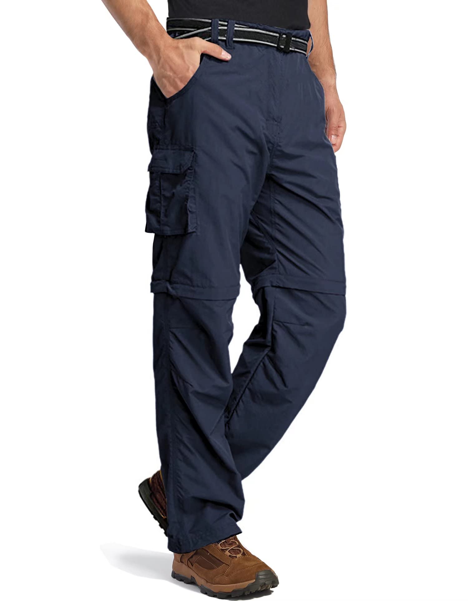 MAGCOMSEN Men's Hiking Pants with 5 Large Pockets - Convertible Zip-Off Quick Dry Lightweight Outdoor Cargo Pants for Hiking, Fishing & Work | Durable & Comfortable for All-Day Adventures