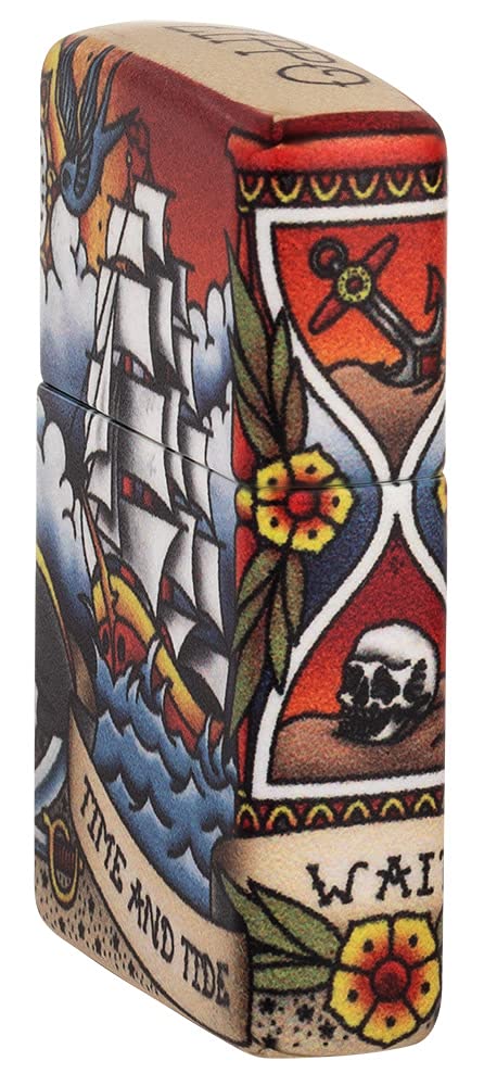 Premium Zippo Nautical Windproof Lighters - Classic Sailboat & Anchor Designs - Perfect for Outdoor Adventures, Camping & Gifts
