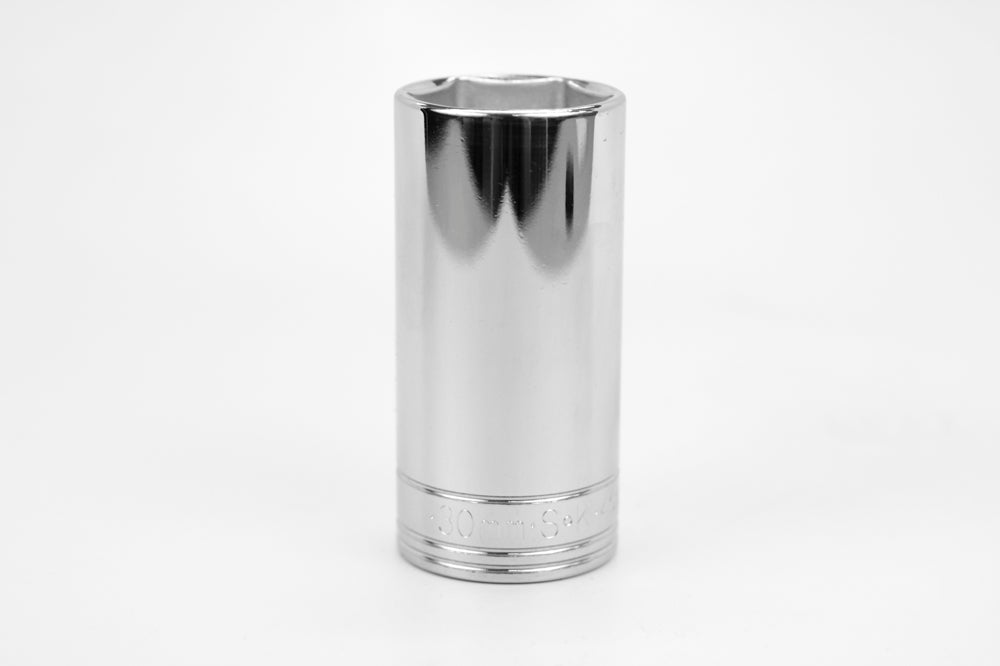 1/2 Inch Drive 30mm 6-Point Deep Chrome Socket - Professional Grade Metric Socket for Automotive Repair & DIY Projects