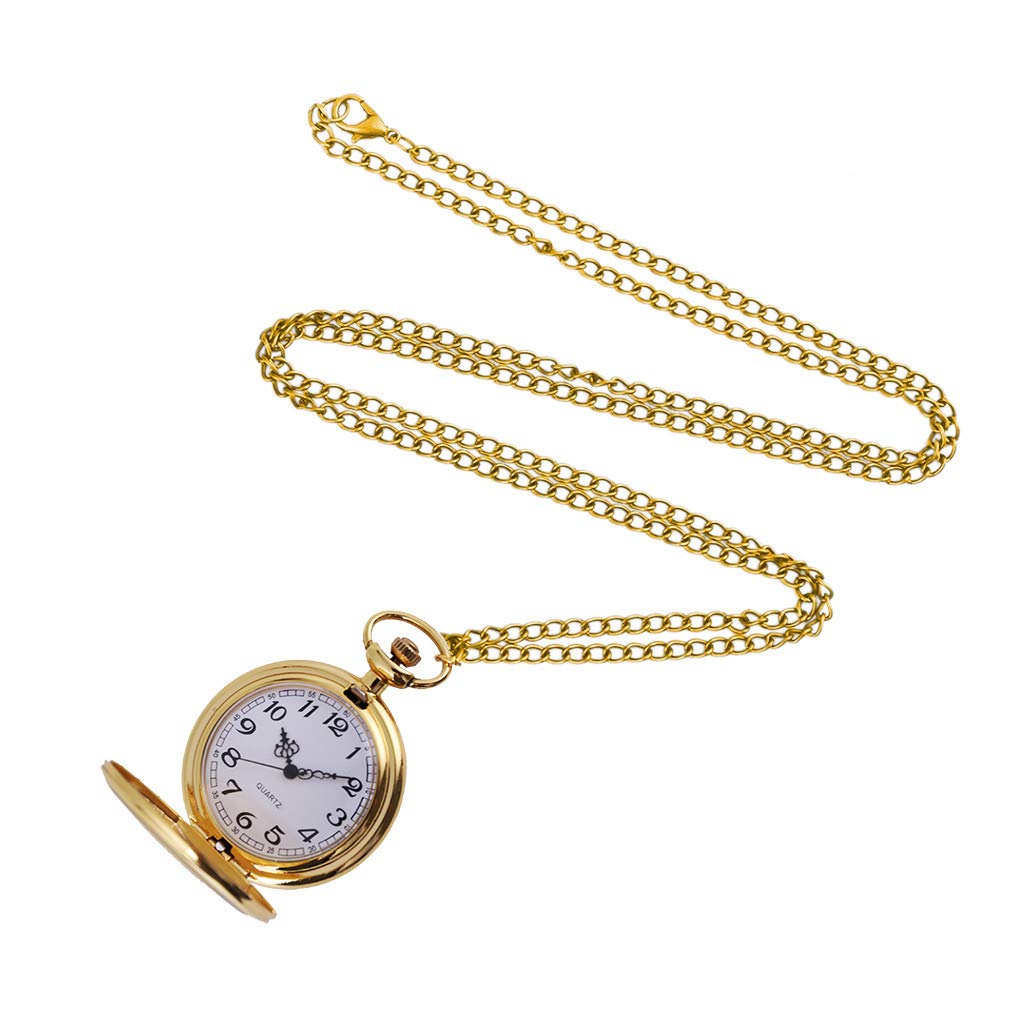 Vintage Gold Two-Face Pocket Watch for Men - Classic Large Court Style with Shock Resistance & Alarm Feature - Perfect for Formal Events, Collectors & Antique Enthusiasts