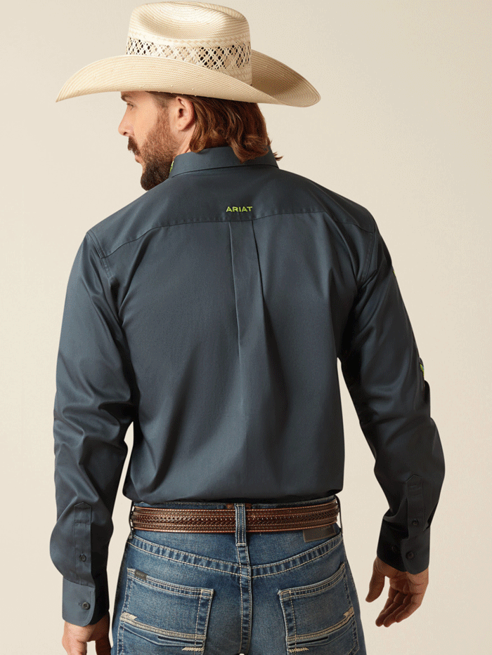 Ariat Men's Team Logo Twill Fitted Shirt - Dark Grey | Comfortable & Stylish Casual Wear for Work, Outdoor & Everyday Use