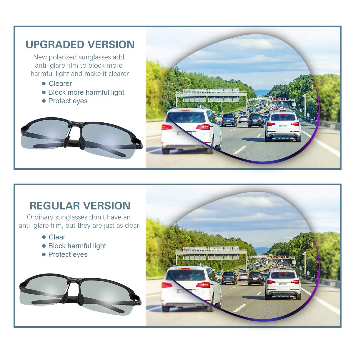 Polarized Photochromic Z87 Safety Sunglasses for Men - Day & Night Driving Glasses - UV Protection for Outdoor Activities, Cycling, and Running