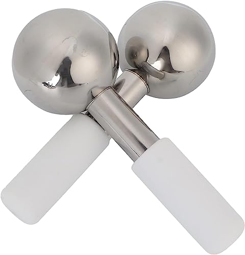 Lucario Stainless Steel Ice Balls for Face Massage (2-Pack) - Cooling Therapy for Headache Relief, Swelling & Red Spots - Facial Ice Globes for Eyes & Skin Care - Perfect for Spa, Home Relaxation & Migraine Relief