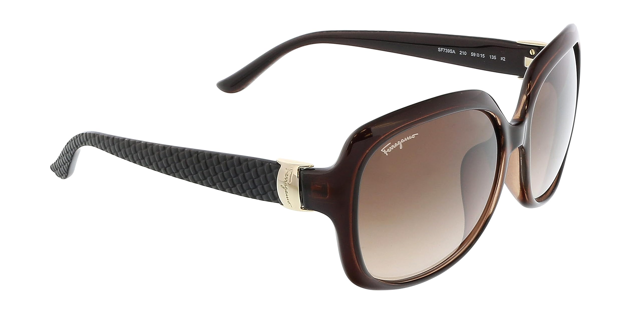 Salvatore Ferragamo Women's Brown Gradient Rectangular Sunglasses SF739SA 210 59 - Stylish UV Protection for Outdoor Activities & Fashion Accessories