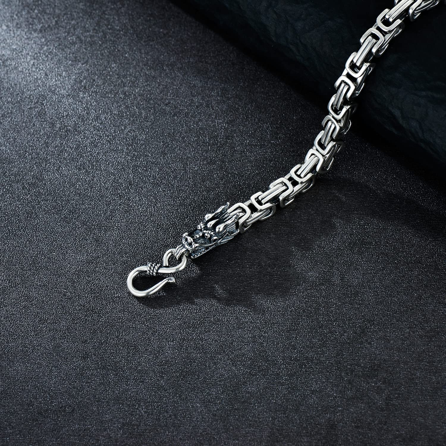 925 Sterling Silver Bracelet for Men & Boys - Matte Finish, Thick & Durable (7-9 Inch Length, 5-7mm Width) - Perfect for Gifts, Everyday Wear & Special Occasions