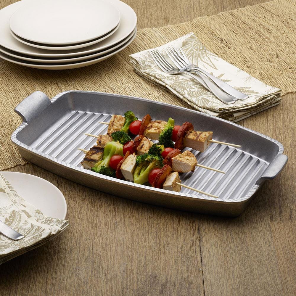 Premium Non-Stick Grill Pan for BBQ & Indoor Cooking - Heavy Duty Cast Aluminum Grillware for Steak, Chicken, Vegetables - Perfect for Outdoor Grilling, Camping & Home Kitchen Use
