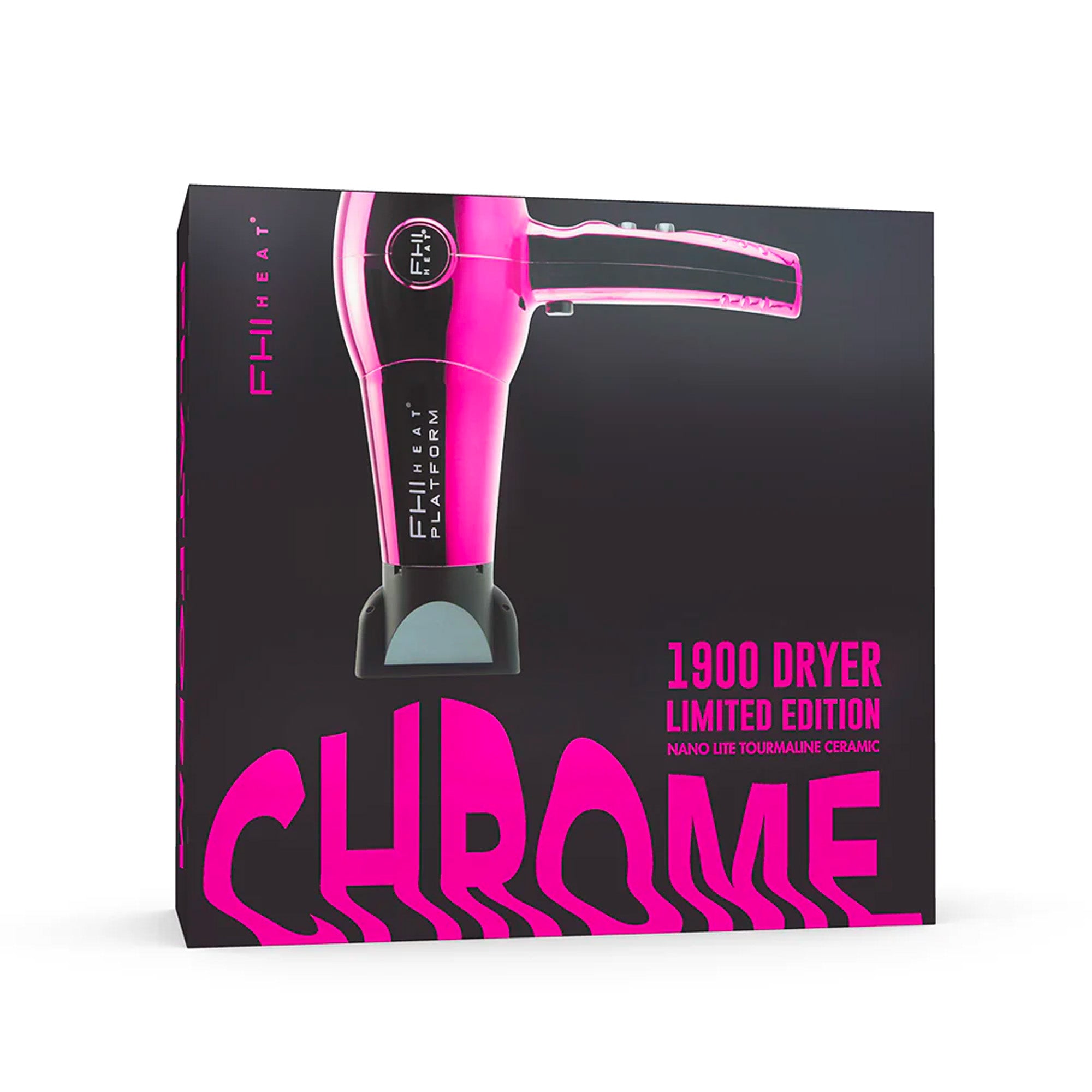 1900 Nano Lite Pro Hair Dryer - Pink Chrome | Fast Drying, Lightweight & Quiet | Perfect for Travel, Home & Salon Use