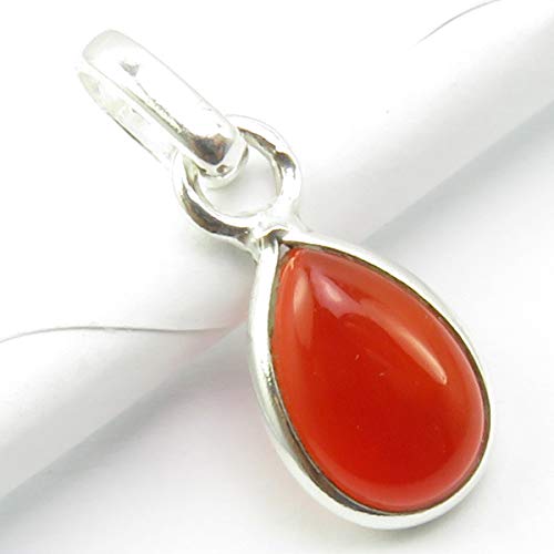 925 Sterling Silver Real Carnelian Pendant Necklace - December Birthstone Jewelry Gift for Women - Perfect for Christmas, Birthdays & Special Occasions