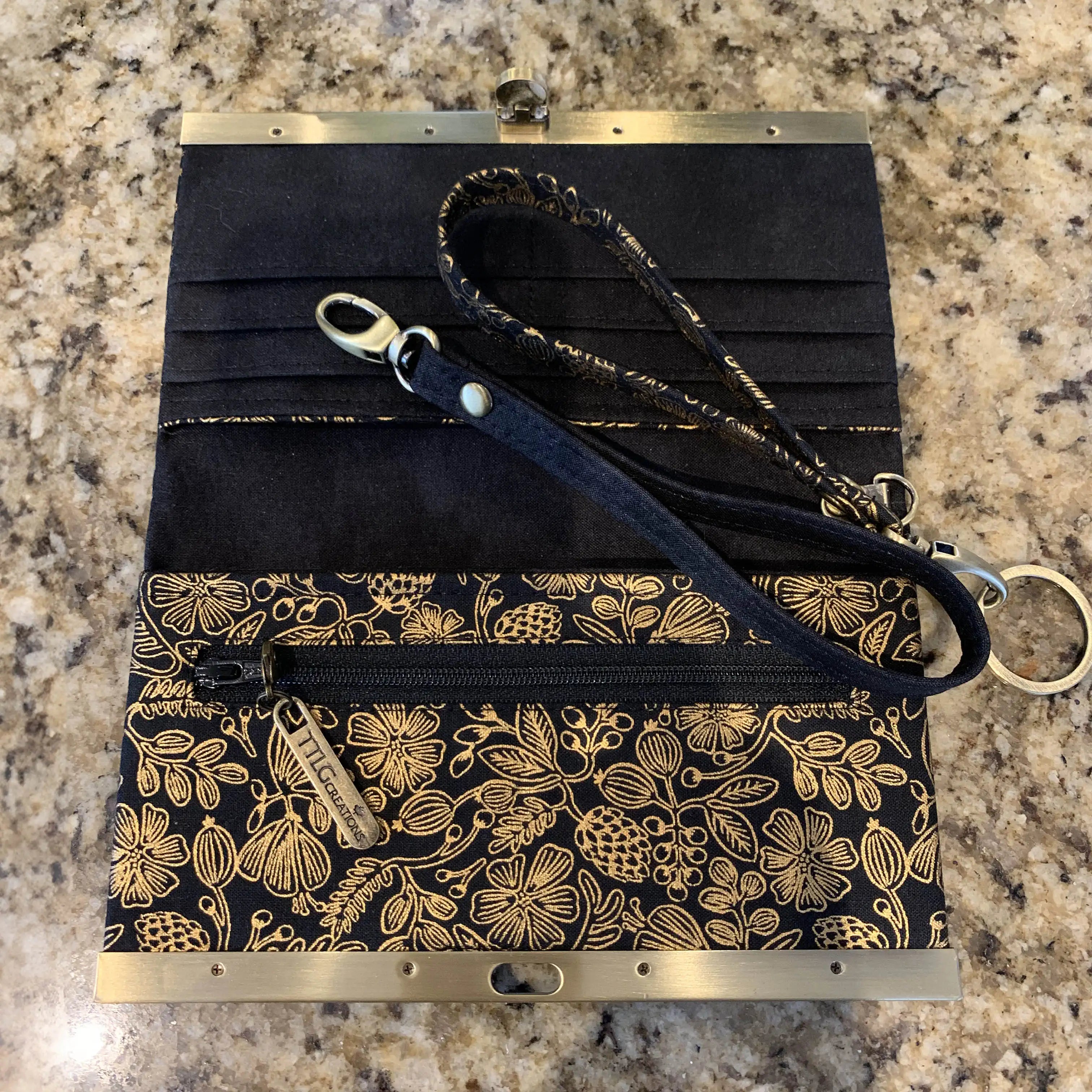 Diva Monochromatic Floral Print Brushed Antique Finish Jewelry Box - Perfect for Home Decor, Gift Giving & Jewelry Storage