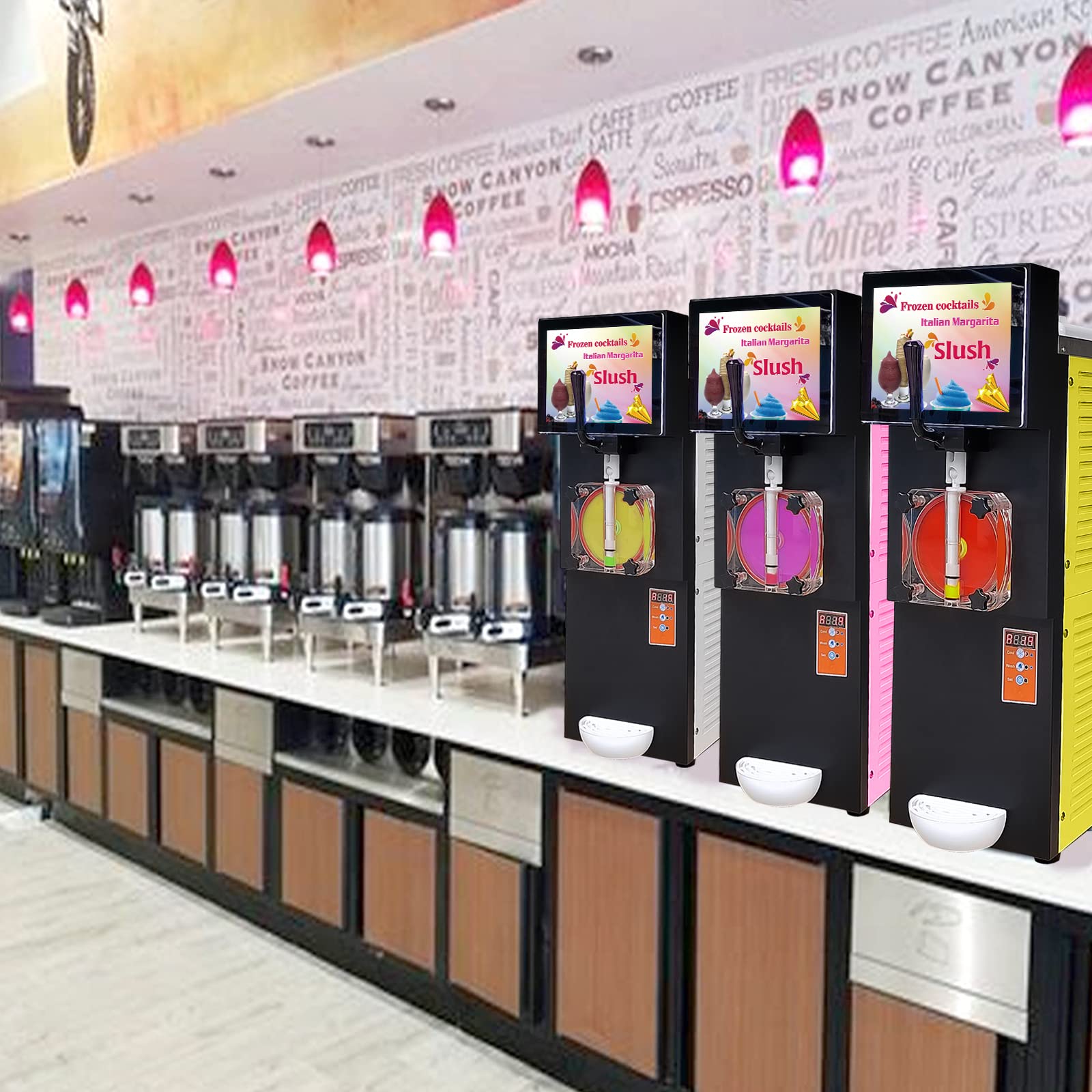 Kolice Commercial Margarita & Slushie Machine - Frozen Cocktail, Milkshake, Iced Beer & Coffee Maker with LED Lightbox - Perfect for Bars, Restaurants, Bubble Tea Shops & Party Events