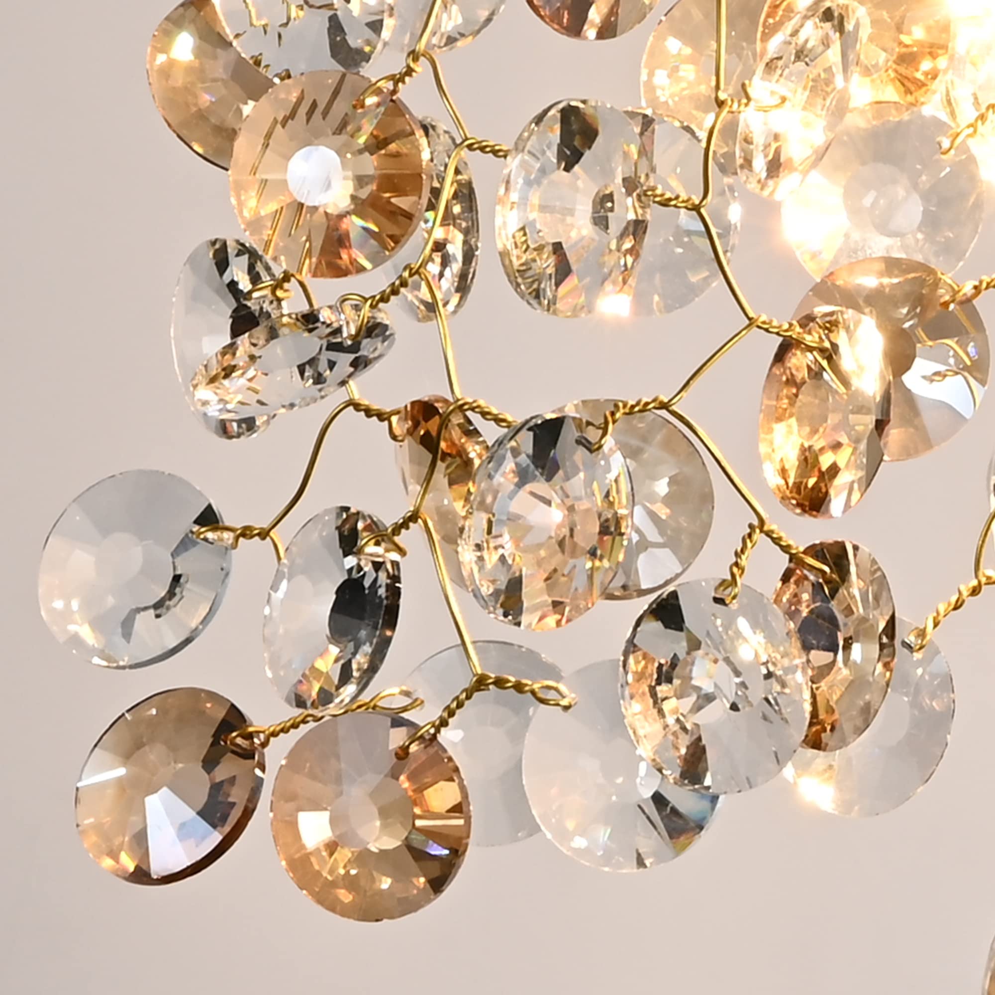 Modern Crystal Wall Sconces - Gold Tree Branch Raindrop Wall Light Fixture for Living Room, Bedroom, Hallway | Elegant Lighting for Home Decor & Bedside Ambience