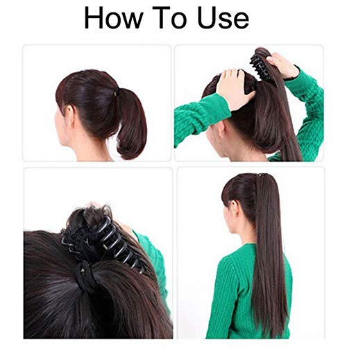 Remeehi 100% Real Human Hair Ponytail Extensions - 22 Inch Straight Claw Clip Hairpiece (125g, Dark Brown #2) for Women - Perfect for Daily Wear, Parties, Weddings & Special Occasions