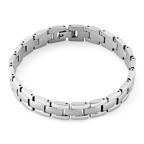 Stainless Steel Block Link Bracelet for Men & Women - Durable & Stylish Chain Bracelet for Everyday Wear, Gifts & Fashion Accessories