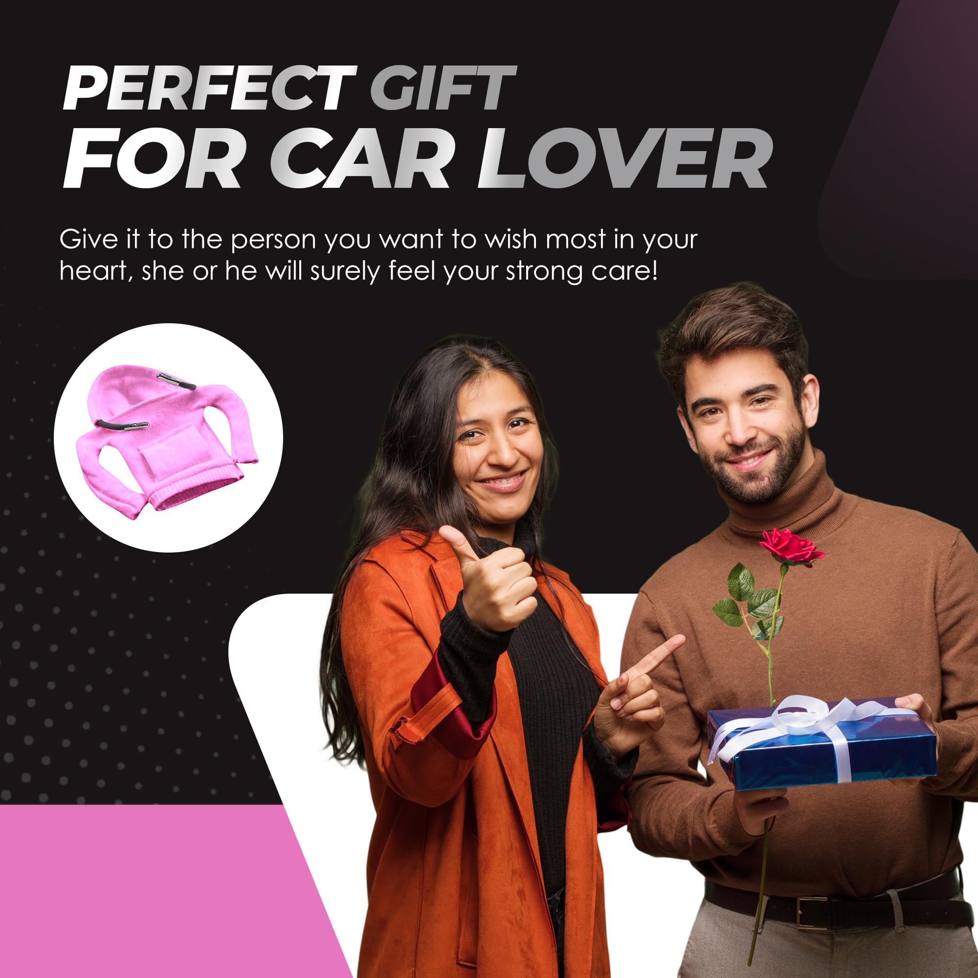 Gear Shift Hoodie - Universal Fit Cotton Automotive Hoodie for Car Shifter in Pink | Perfect for Car Enthusiasts & DIY Mechanics