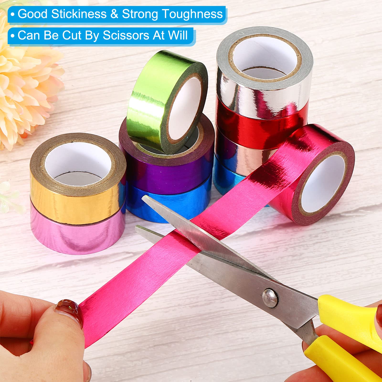 PATIKIL Metallic Washi Tape 15mm x 5m, 4 Pack - Mirror Foil Masking Stickers for DIY Crafts, Scrapbooking, Gift Wrapping & Wedding Decorations (Dark Blue & Purple) - Perfect for Journals, Planners, Home Decor & Party Supplies