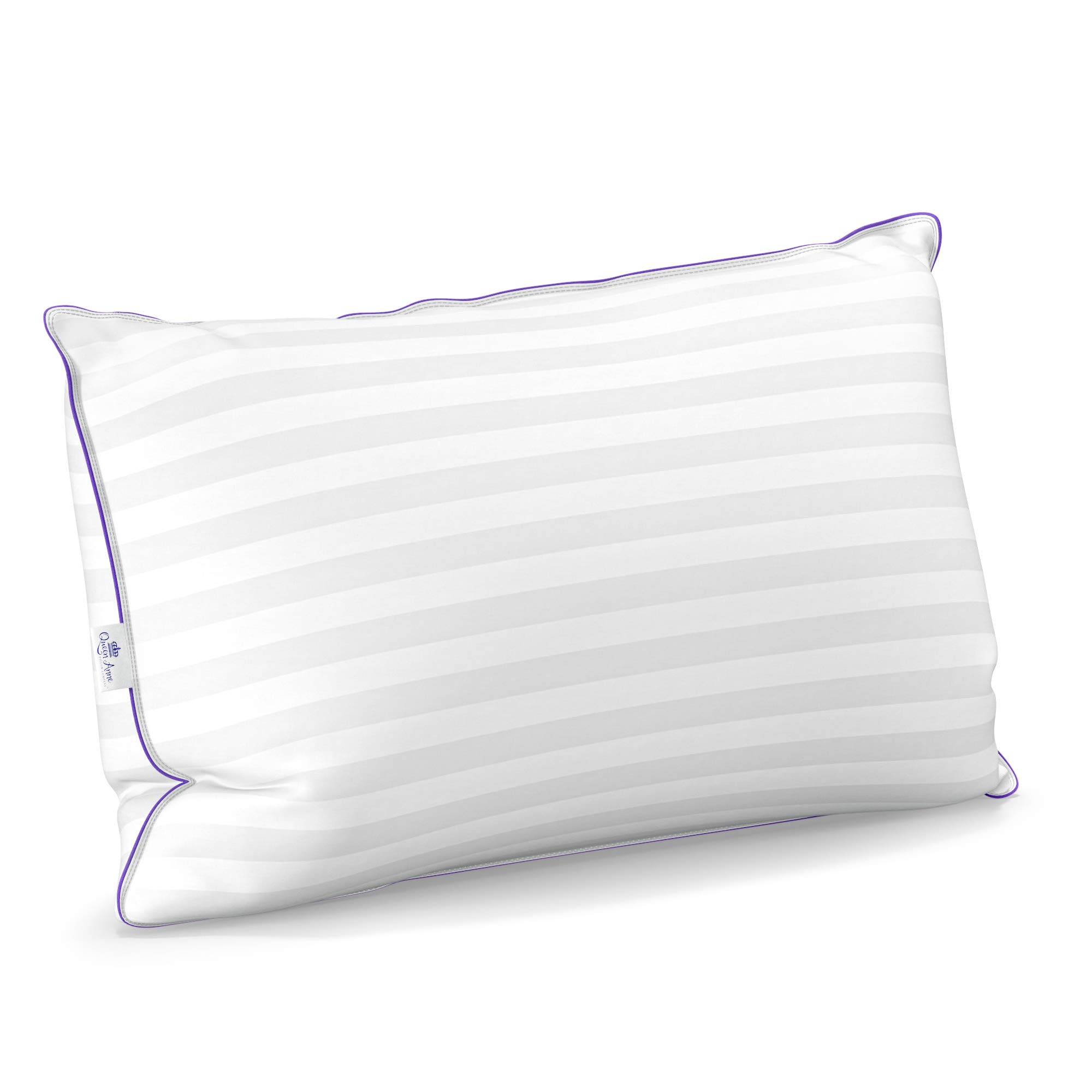 Queen Anne Luxury Hotel Down Alternative Pillow - Hypoallergenic Synthetic Majesty Down Bed Pillow - Made in USA (King Medium) - Perfect for Allergy Sufferers & Luxury Hotel-Style Comfort at Home