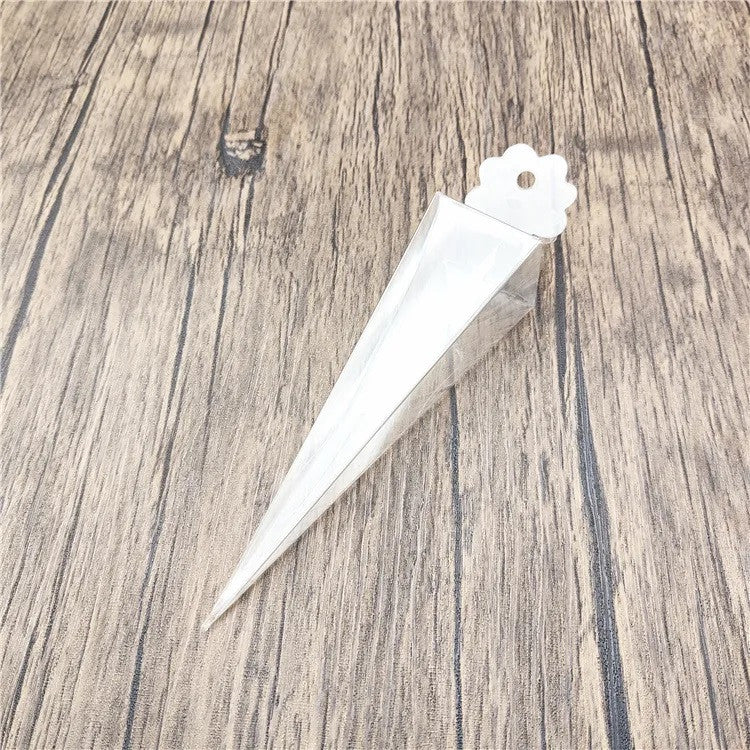 100 Pack Clear Pyramid Triangle Small Gift Boxes for Jewelry, Candy, Chocolate & Soap - Perfect for Party Favors, Wedding Bomboniere & Special Occasions