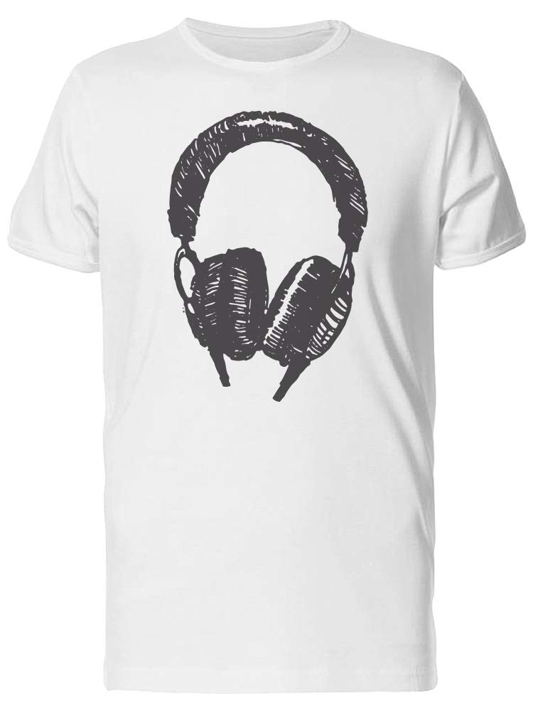 Smartprints Sketch Headphones Graphic T-Shirt for Men - Cool Music & Tech Inspired Casual Wear for Concerts, Gifts & Everyday Style