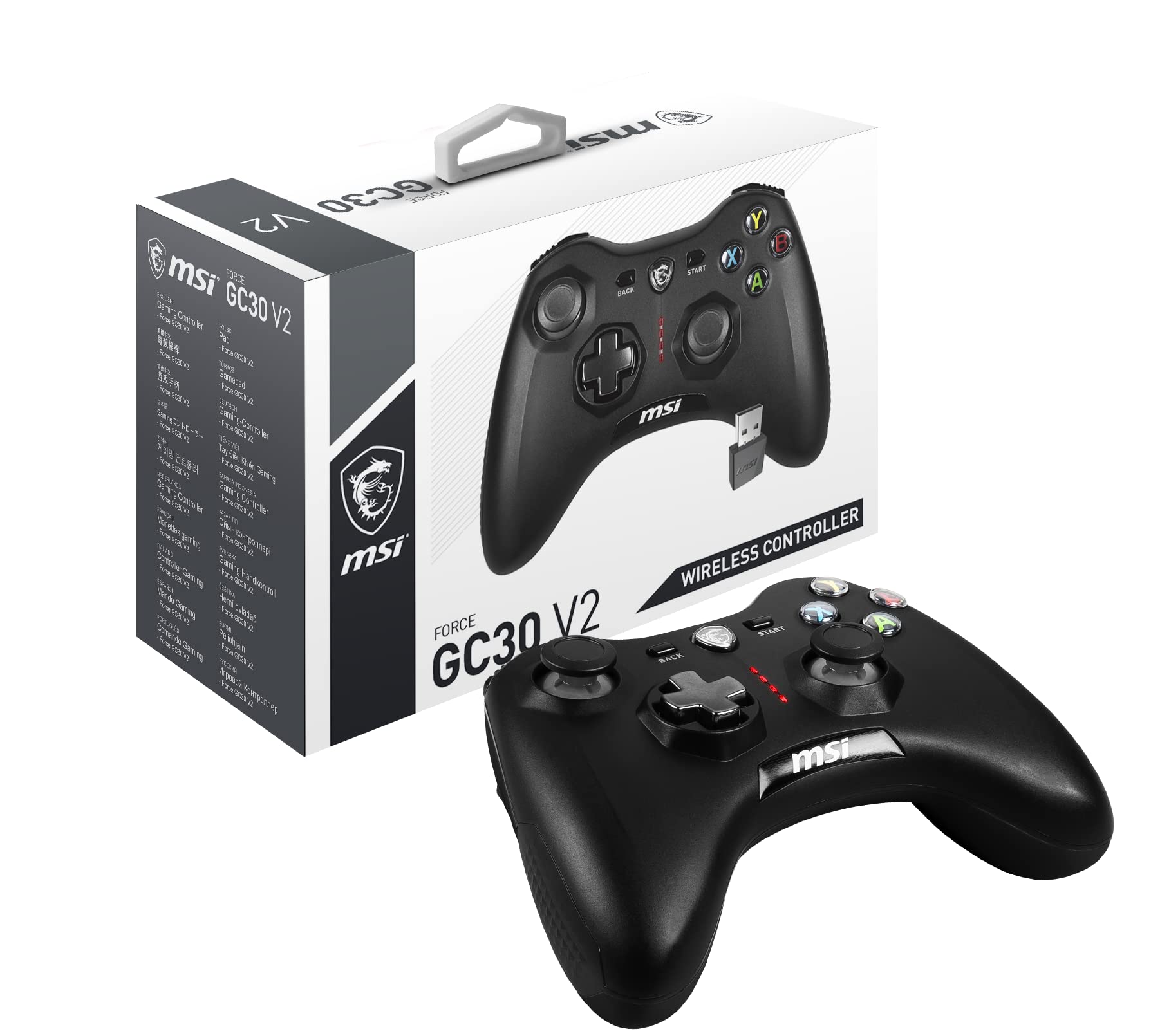MSI GC30V2 Wireless Gamepad - Dual Vibration, PC/Android Controller for Gaming