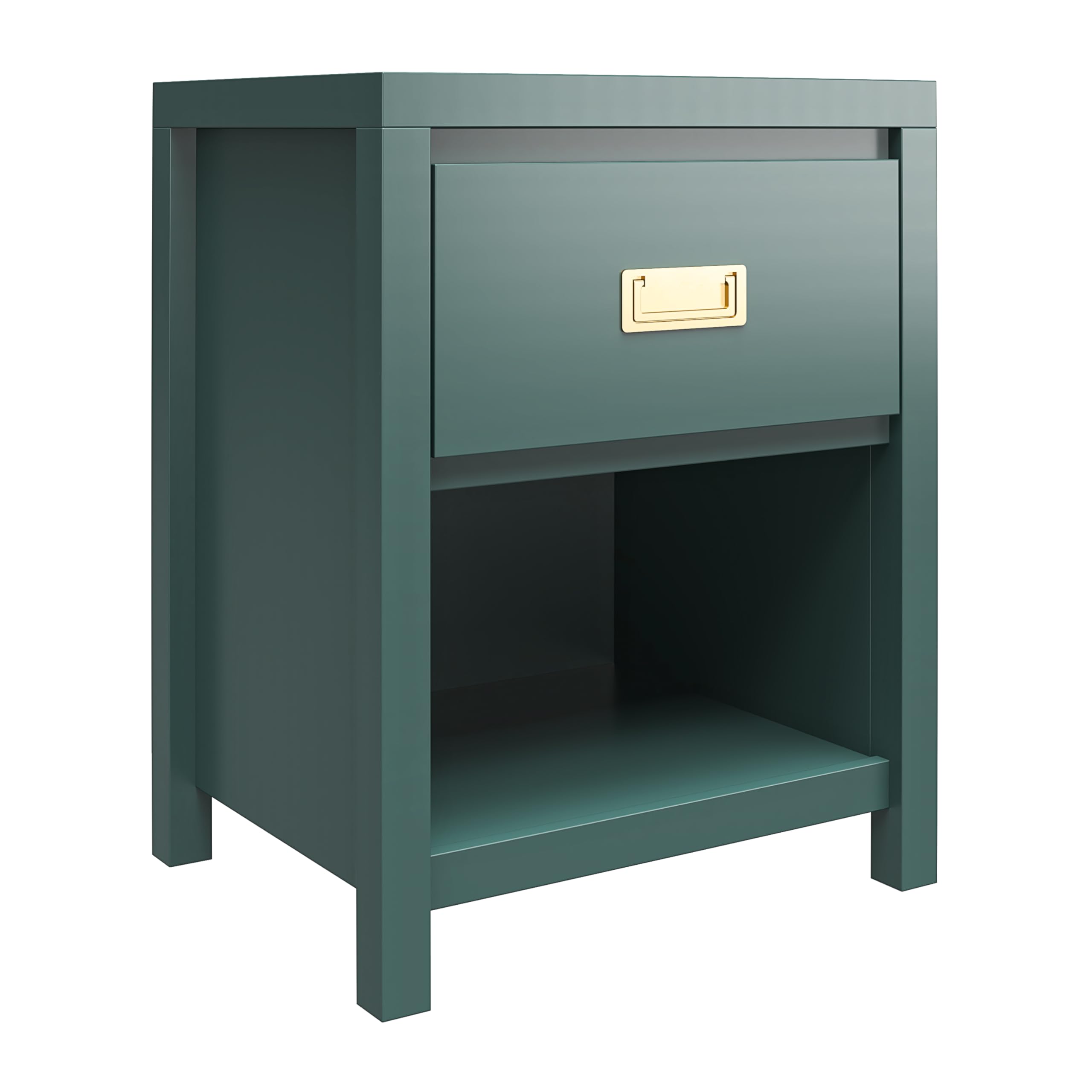 Little Seeds Monarch Hill Haven Kids' 1 Drawer Nightstand, Hunter Green - Perfect for Bedroom Storage & Organization, Nursery Furniture, Kids Room Decor