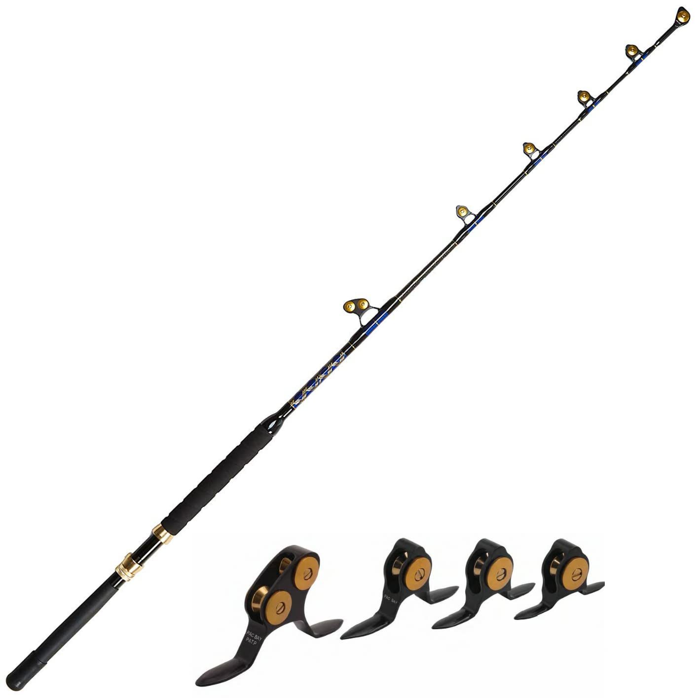 Premium Carbon Fiber 6FT Venom PRO Series Fishing Rod (80-130LB) with PAC Bay Guides - Compatible with Penn & Shimano Reels - Ideal for Offshore Fishing, Big Game Tournaments & Saltwater Angling