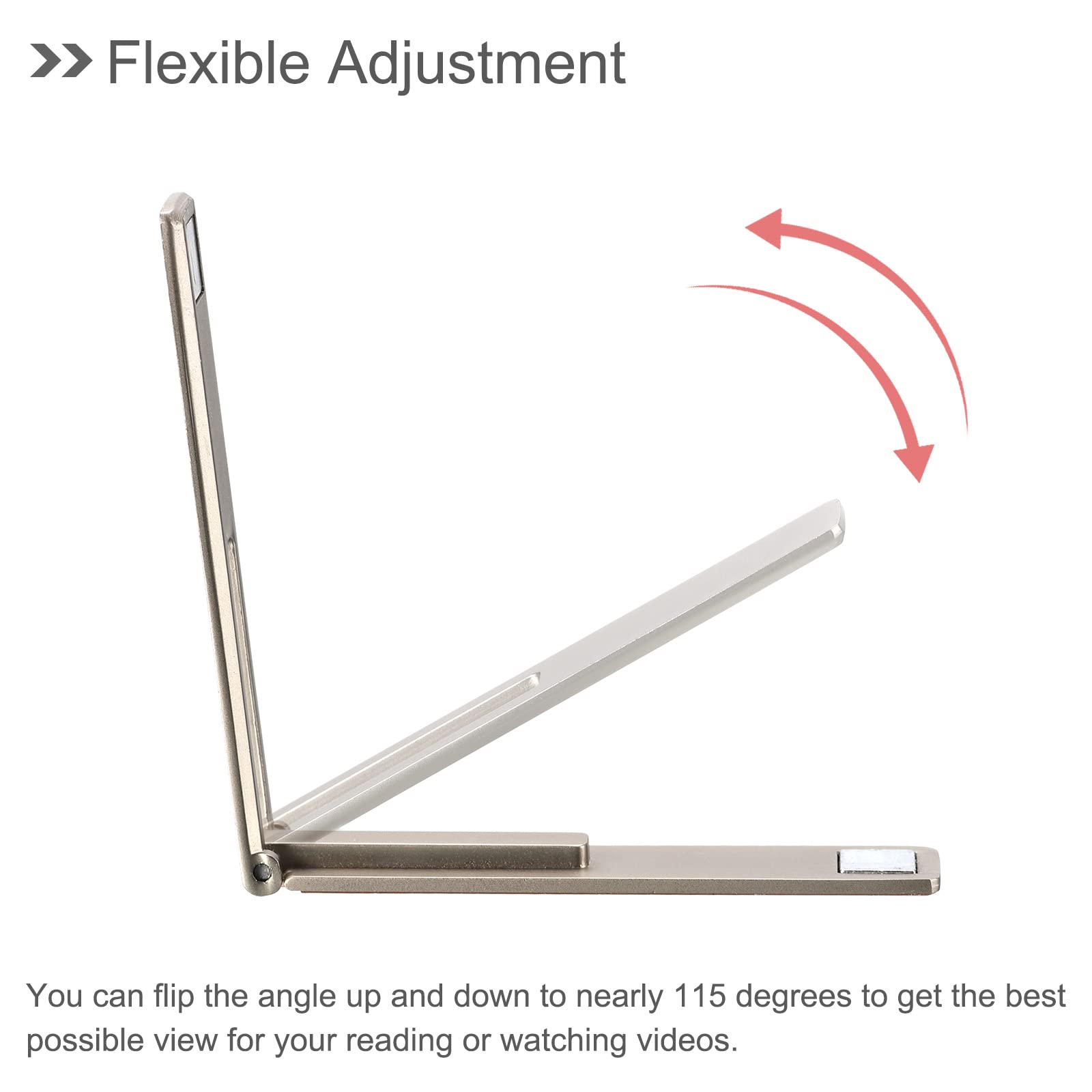 uxcell Magnetic Foldable Phone Stand - Adjustable Horizontal & Vertical Desk Stand for Most Phones, Cases & Tablets (Silver Tone) | Perfect for Office, Home & Travel Use