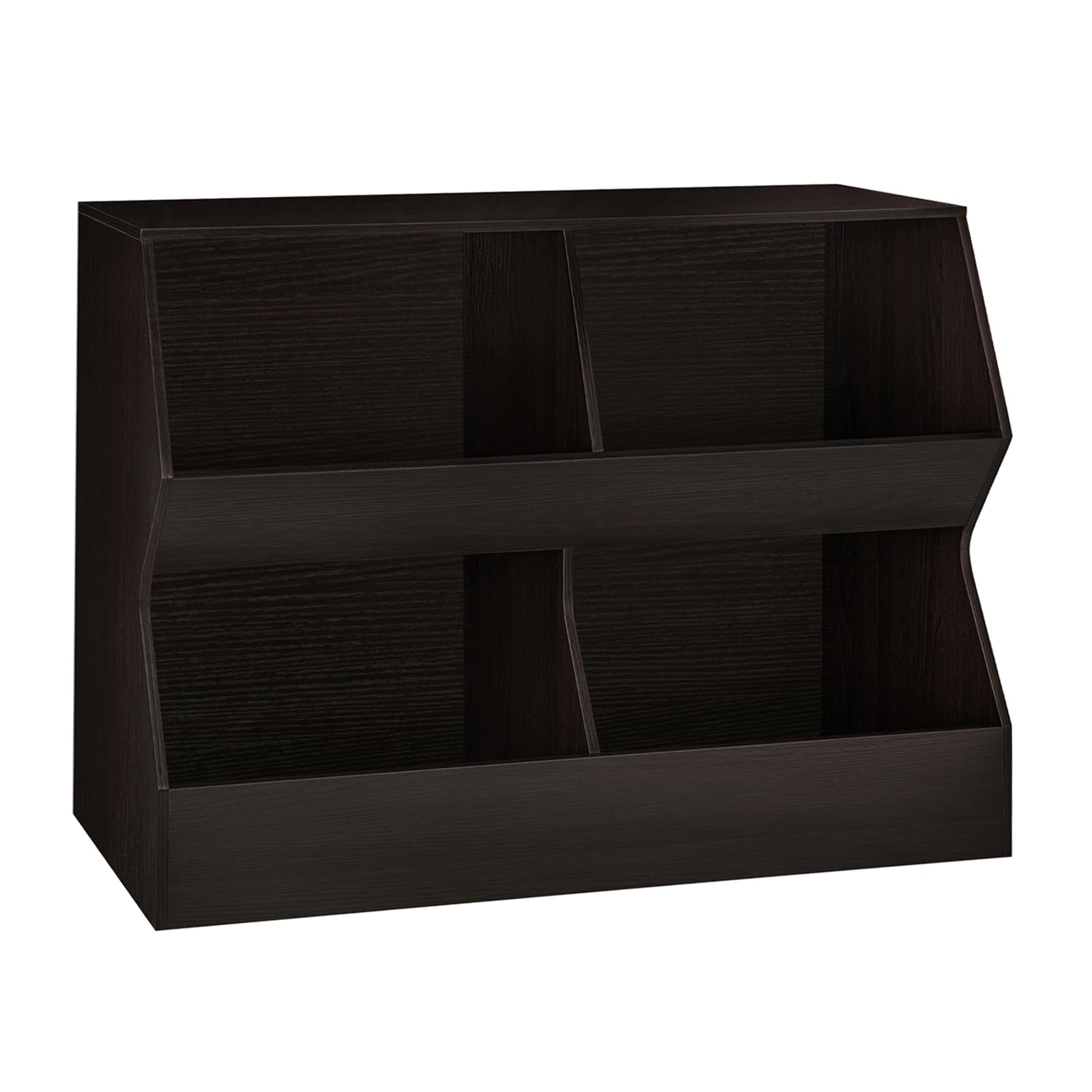 DINZI LVJ Kids Bookshelf & Toy Storage Organizer - 4 Cubby Wooden Bookcase for Children's Bedroom, Nursery, School | 31.5