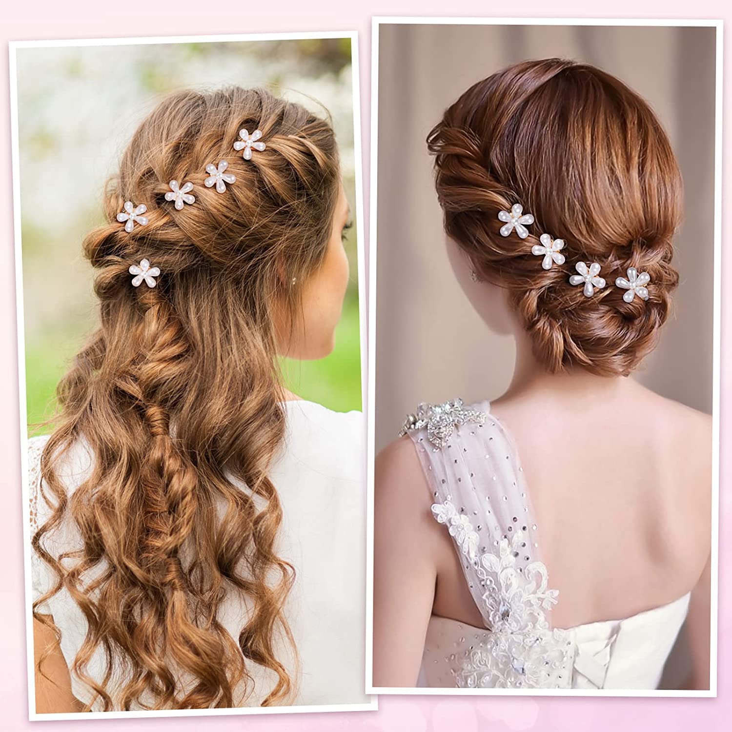 Korean Style Pearl Barrettes Hair Clips Set - 18 Pcs Women's Hair Accessories with Marble Alligator Clutches & Duckbill Design for Wedding, Party, and Daily Use