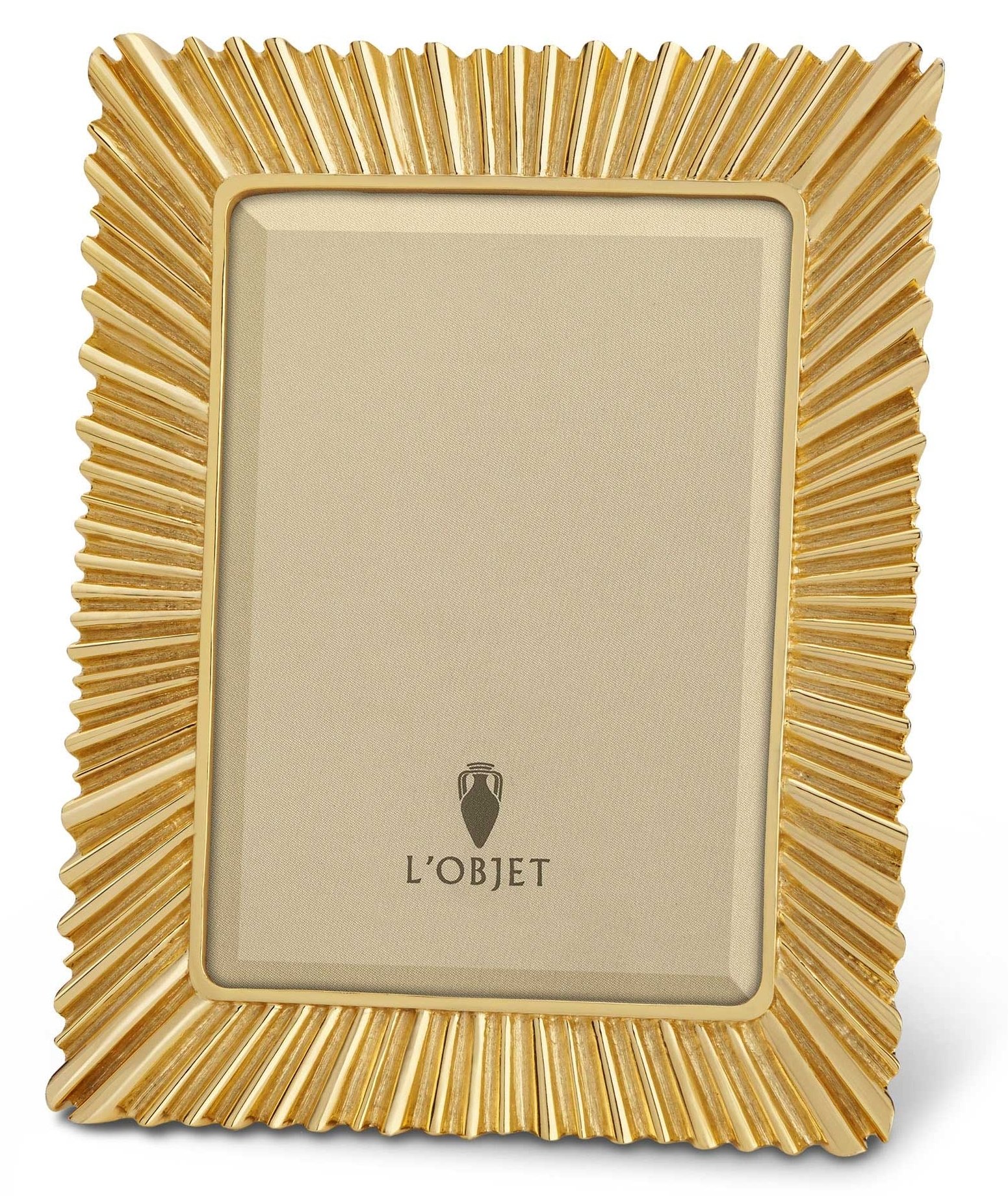 L'Objet Ray Gold 5x7 Picture Frame - Elegant Photo Display for Home Decor, Office Desk, Wedding & Gift Giving