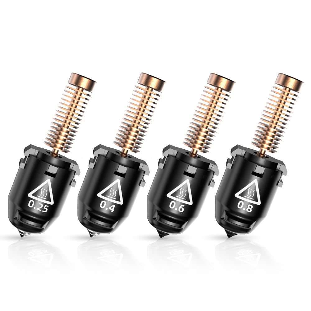 FLASHFORGE AD5M Series High Speed 3D Printer Nozzle Bundle - 32mm³/s High Flow, 35S Fast-Heat Up to 200℃, 3S Quick-Release with 0.25/0.4mm Copper Nozzle & 0.6/0.8mm Hardened Steel Nozzles - Perfect for PLA, ABS, PETG Filament Printing