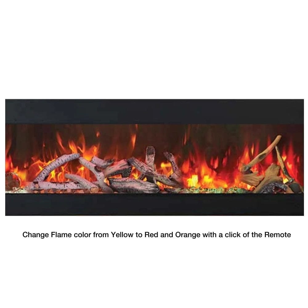 Amantii Panorama XS 60 Inch Ultra Slim Built-in Indoor/Outdoor Smart Electric Fireplace - WiFi Enabled, Remote Control, Realistic Flames - Perfect for Living Rooms, Patios & Bedrooms (Model BI-60-XTRASLIM)